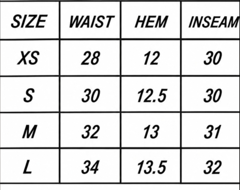 SIZE CHART